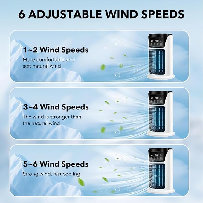 Portable Air Conditioner Humidifier Atmosphere Light Fan USB Cooler Air Conditioner, 3 In 1 Function, Office Household Essential Cooler USB Portable Air Conditioner USB Fan