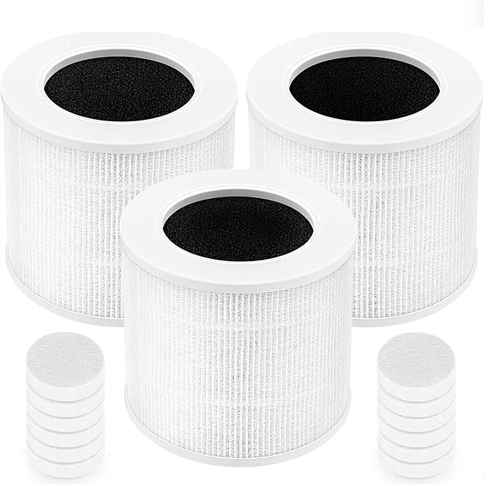 3 Pack Core Mini Replacement Filter for LEVOIT Core Mini Air Purifier, 3-in-1 H13 True HEPA Filter for Levoit Filter Replacement Core Mini-P/Core Mini-RF