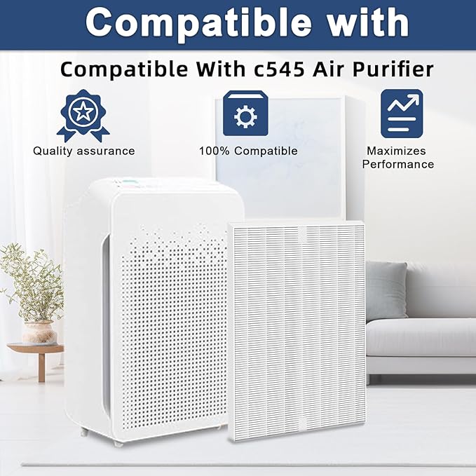 10 Pack C545 H13 HEPA Replacement Filter S Compatible with Winix C545 Air Purifi-er, Replaces Part 1712-0096-00 and 2522-0058-00