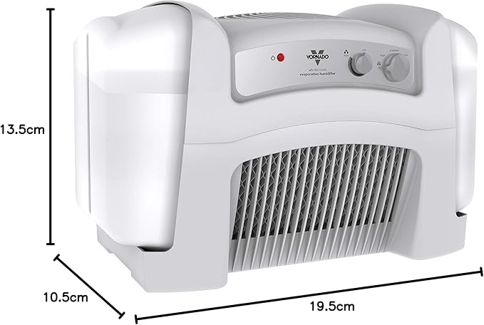 Vornado Evap40 4-Gallon Evaporative Humidifier, Adjustable Humidistat, 3 Speed Settings, Coverage up to 1,000 sqft, 4-Gallon Output (24 Hrs), Dual Tank, Perfect for Home, Bedroom, and Large Spaces