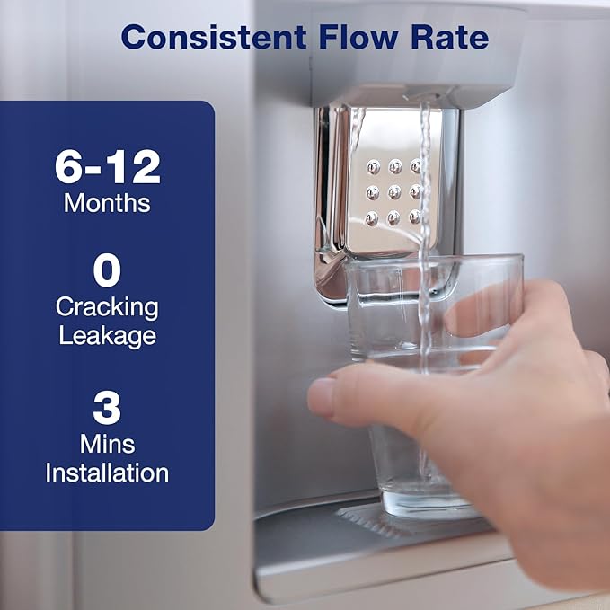 Membrane Solutions Inline Water Filter Kit for Refrigerator and Ice Maker, Reduces Chlorine Taste and Odor, Compatible with 1/4" & 3/8" Pipes, Ideal for Drinking Water and Filtered Ice, 2 Pack