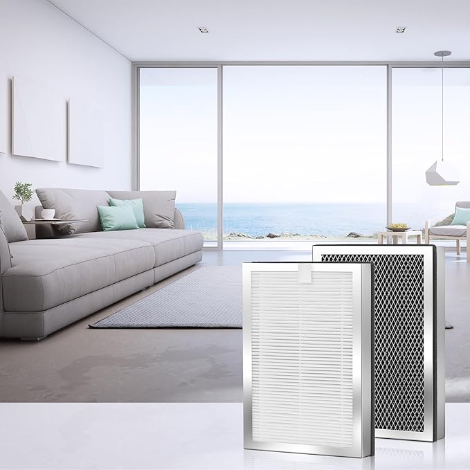 Air Purifier Replacement Filters 4 Pack Compatible with 25 Series Air Purifier Filter S1/W1/B1,3-in-1 Filters H13 True HEPA and Activated Carbon Filters Compatible with Series Air Purifier
