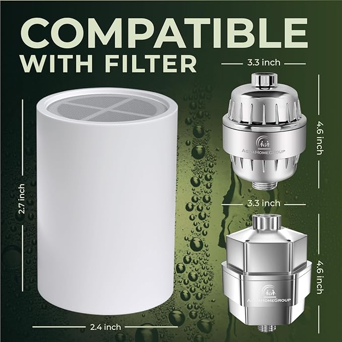 AquaHomeGroup Vitamin C+E+A Shower Filter Replacement Cartridge with Aroma Granules (Jasmine) - Removes Chlorine, Supports Skin & Hair Health