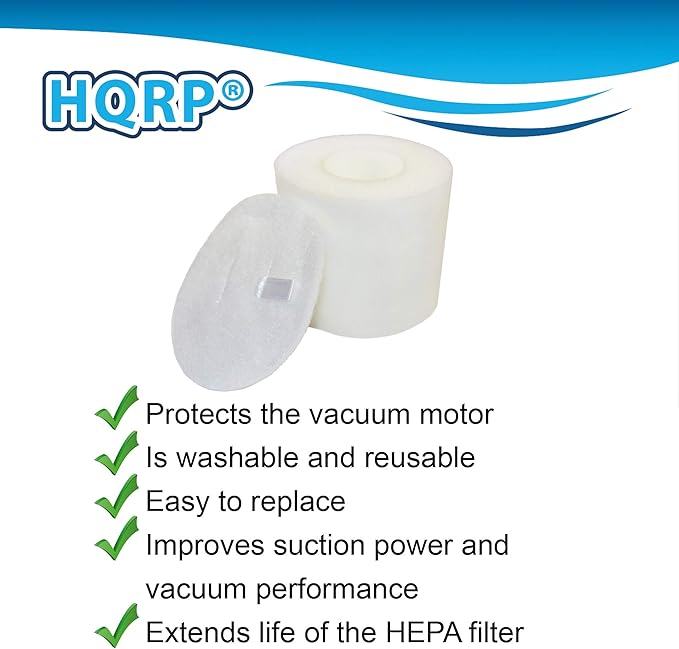 HQRP 2-pack Filter Kit Replacement for Shark XFF650 DuoClean NV831 NV835 NV830, Rotator NV650 NV651 NV652 NV750 NV751 NV752 Powered Lift-Away Vacuums