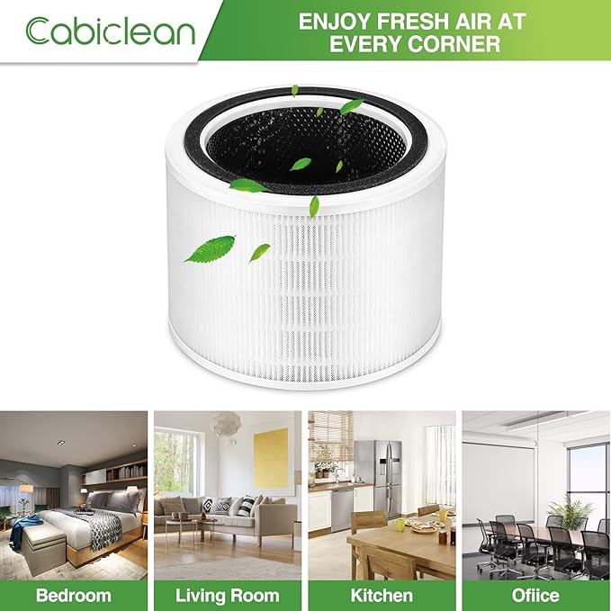 Cabiclean 3-Pack Core 200S Replacement Fil-TER, Compatible with LEVOIT Core 200S Smart WiFi Ai-r Purifi-er, 3 Stages True H13 HEPA Fi-lter, Compare Part# Core 200S-RF