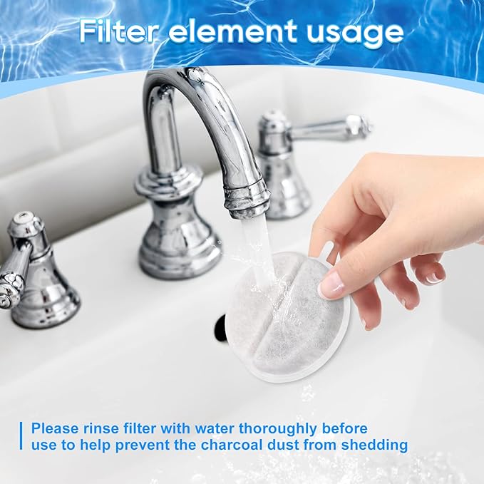 12 Set Cat Water Fountain Filter Replacement - Compatible With 84oz/2.5L Automatic Pet Fountain for Dogs (Includes 18 Foam/Sponge Mufflers)