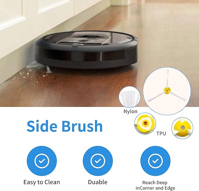 Replacement Parts Kit Bristle Flexible Beater Brush & Aero Vac Filter & Side Brush Compatible with iRobot Roomba 600 Series 595 610 614 618 620 630 640 650 660 680 685 690 692 694 695 Vacuum