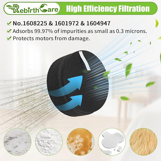 3197A Replacement Roller Brush for Bissell 2252 2253 2254 2489 Roller Brush&Filter&Belt for Bissell CleanView Swivel Rewind Pet Reach Vacuum Cleaner#1611230&1608225&1601972&1604947