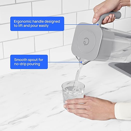 Culligan with ZeroWater Technology 7-Cup Water Filter Pitcher – Includes 5-Stage Advanced Water Filter, IAPMO Certified to Reduce Lead, Total PFAS (Forever Chemicals), Mercury, Fluoride, and Chlorine