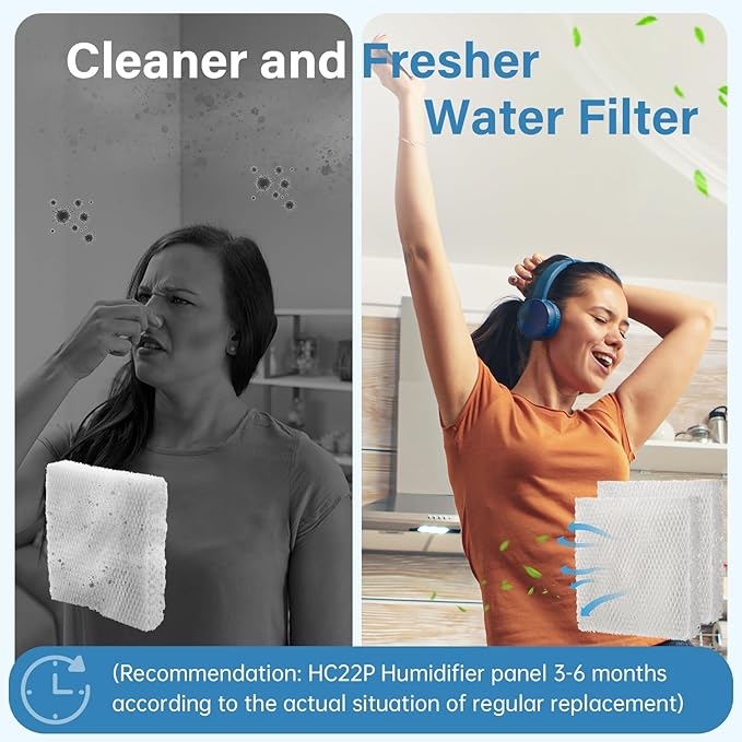 HC22E1003 Humidifier Filter Pad Replacement for Honeywell HE220 HE225 HE240 HE100 HE150 Whole House Humidifier Wicks, Replace HC22P1001 HC22A1007 - Pack of 2