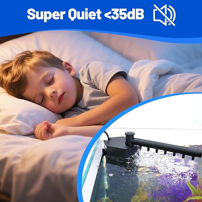 Aquarium Internal Filter for Up to 20 Gallons, Upgraded Fish Tank Filters with 4-Stage Filtration Trio, Adjustable Water Flow, Quiet Corner Filters for Fish Turtle Shrimp Tank, 130GPH, 9.8W