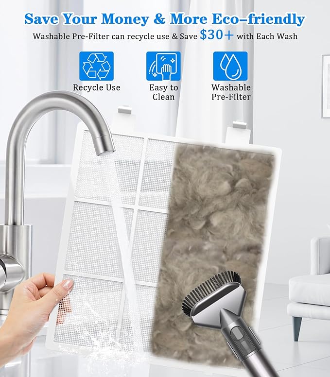 Air Purifier,FREHSDEW Air Purifiers for Home with H14 HEPA and Activated Carbon Filter, Removes 99.99% of Dust,Odors,Smoke,and Pet Hair Covers up to 2300 Sq.Ft, Quiet and Energy Efficient