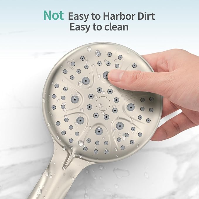 SR SUN RISE Shower System with Handheld Shower and Rain Shower Combo Set High Pressure 5-spray Dual 2 in 1 Shower Faucet Patented 3-way Diverter Brushed Nickel (Valve Include）