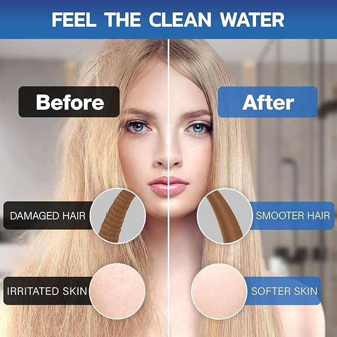 Chrome 20 Stage Vitamin C Shower Filter with 6 Cartridges – Reduces Dry Skin, Dandruff, Eczema & Hair Loss | High Output Hard Water Softener to Remove Chlorine, Fluoride & Heavy Metals