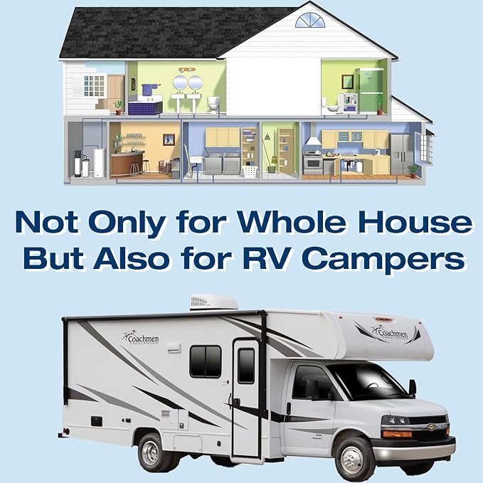 H&G Lifestyles Whole House Water Filter System,2 Stage Home Water Filtration with Carbon Sediment Filters, Remove Chlorine Odor Heavy Metal Lead Sediment for Drinking Water,4.5" x10“ Cartridge