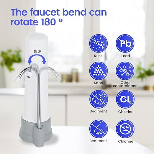 Amwater Countertop Water Filter, Amwater 5-Stage Countertop Water Filter Washable Filter Element, 8000 Gallons