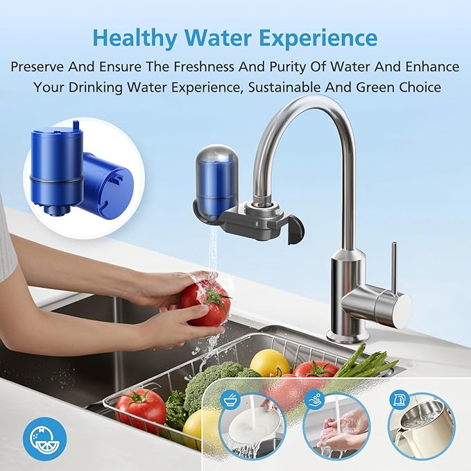 6 Pack RF9999 Faucet Mount Replacement Filter For ALL PUR/PUR PLUS Faucet Filtration Systems, 3-in-1 Powerful & Natural Mineral Filtration, Lead Removal, 18-Month Value, Blue, *NSF Certified