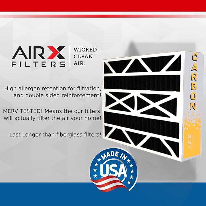 AIRX FILTERS WICKED CLEAN AIR. 20x20x4 Air Filter Odor Eliminator Carbon Filter MERV 8 AC HVAC Furnace Filters 6 Pack