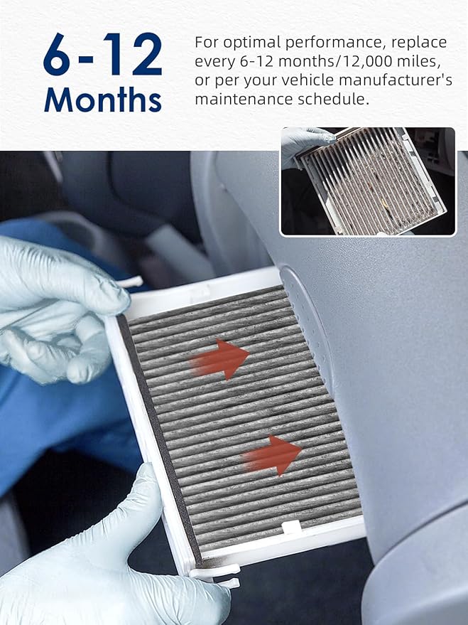 CF10134 Cabin Air Filter with Activated Carbon, Replacement for CP134 Honda & Acura Vehicles Civic CR-V Odyssey CSX ILX MDX RDX AT134, A/C Car Filter 10-Pack