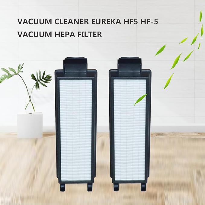 EZ SPARES 2Pcs Vacuum Cleaner Eureka HF5 HF-5 Vacuum HEPA Filter Fits Part # 61830, 61830A, 61840 WASHABLE & REUSABLE Eureka Attachment