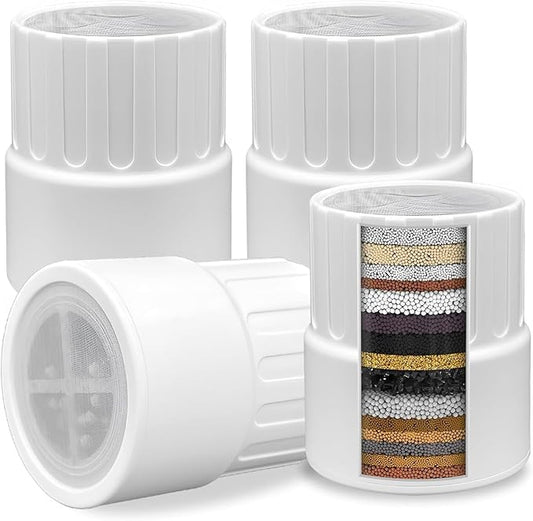 Water Filter for Shower Head,Compatible with JOLIE Filtered Shower head, High Output Revitalization Filter, Replacement Cartridge. (4pcs)