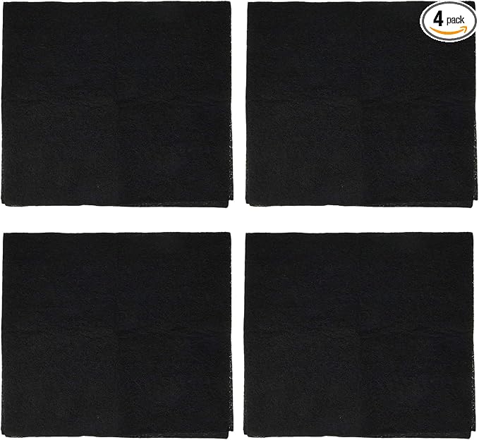 CFS Pack of 4, Universal Cut to Fit Carbon Pre-Filter Pad Roll for Air Purifiers, Range Hood, Furnace Filters & Conditioner Fresh Indoor Air Charcoal Filter Sheet 12"x12"