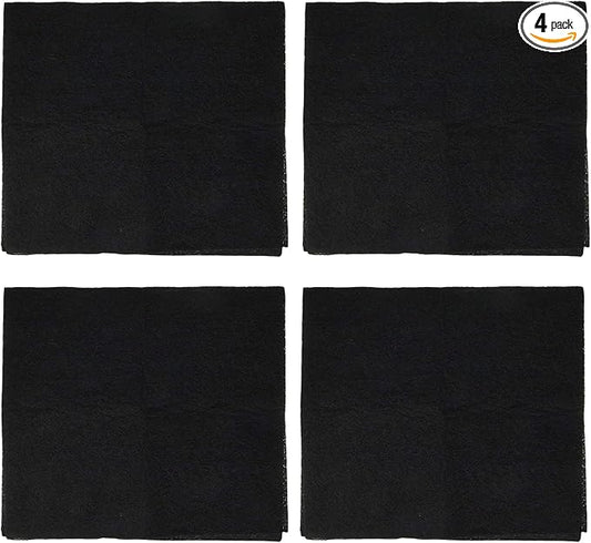 CFS Pack of 4, Universal Cut to Fit Carbon Pre-Filter Pad Roll for Air Purifiers, Range Hood, Furnace Filters & Conditioner Fresh Indoor Air Charcoal Filter Sheet 12"x12"