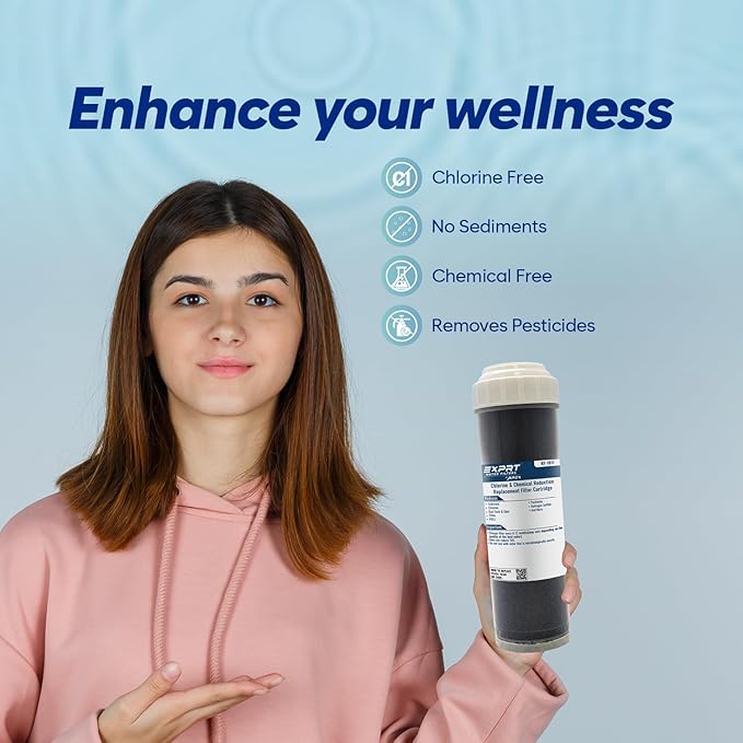 RF-1011 2.5” × 10” Universal Carbon Filter Cartridge – 100% Organic Granular Activated Carbon – Reduces Chlorine, Chemicals, Bad Taste & Odor