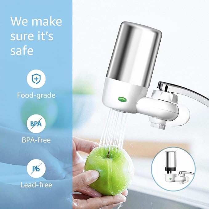 Waterdrop Faucet Water Filter, Replacement for Brita® Filter, 36311 On Tap Water Filtration System, Brita® Replacement Filters, 4-Months or 100 Gallons Chrome (2 Packs)