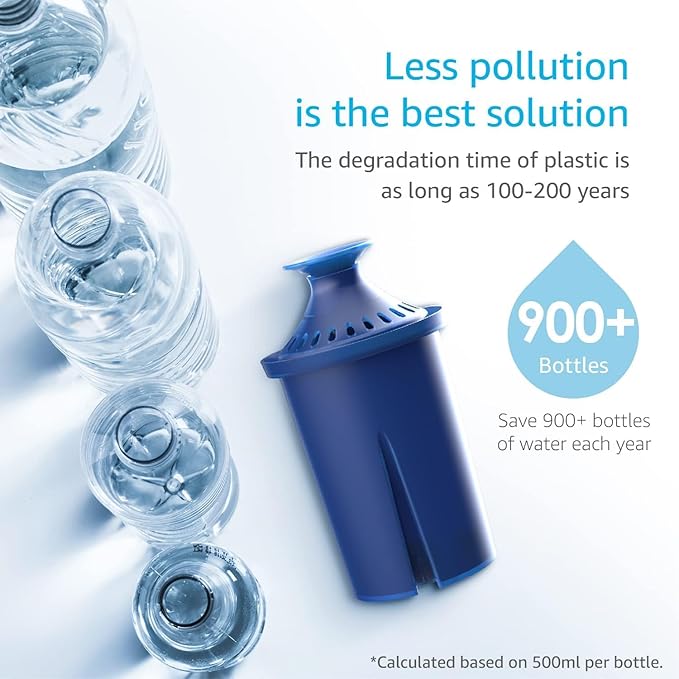 AQUA CREST Water Filter, Intended for Brita® Elite® Water Filter, Pitchers and Dispensers, Everyday, UltraMax, Metro+, XL and More, Lasts 6 Months, 3 Pack