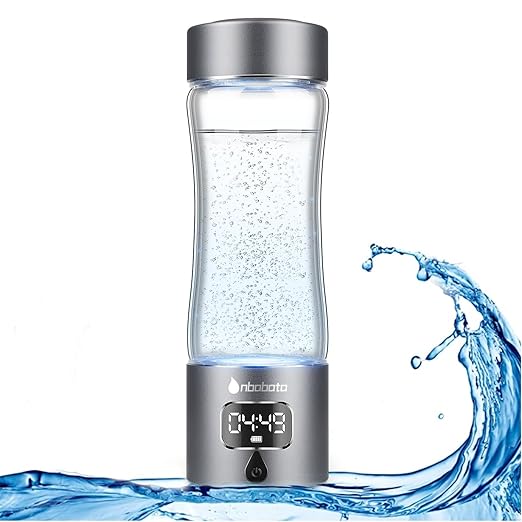 Hydrogen Water Bottle, Healthy Hydrogen Water Generator with Latest SPE PEM Technology, Hydrogen Water Ionizer Machine,Separates Hydrogen and Oxygen, Gift for Home,Travel, Sports (Grey, 9.05*Φ2.63in)