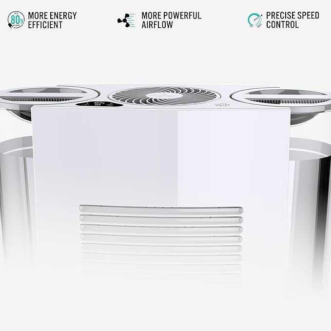 Vornado EVDC500 Energy Smart Evaporative Humidifier with Automatic Shut-off, 2 Gallon Capacity, LED Display, SimpleTank for Easy Fill and Cleaning, Dual Tank, Electronic Humidistat, 4 Fan Speeds