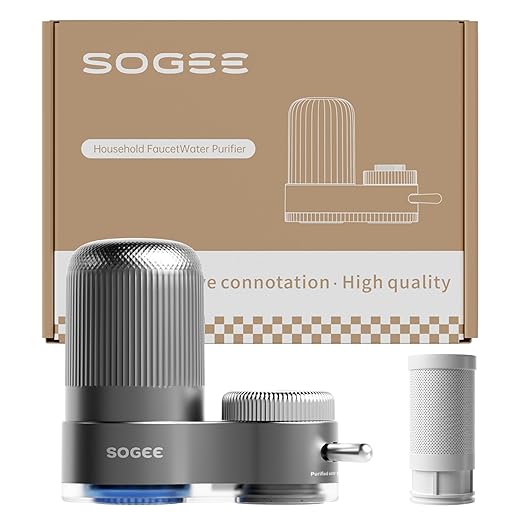 Water Filter for Sink Faucet,Faucet Water Filter with Blue Light,Filter Over 100 Gallons,NSF42 Reduces Chlorine,Bad Taste &Some Heavy Metals,Fit for Faucets with15/16,13/15"& 3/4",LJ203,1 Filter