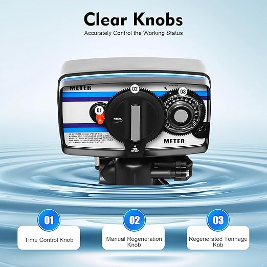 Water Softener Control Valve Head, 5600SM Water Softner System Filter Softening Head for 8-14" Diameter Tank, 110V Automatic Digital Control Valve for Water Softeners