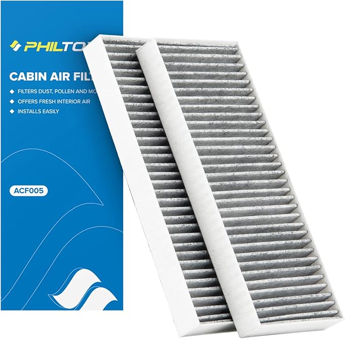 PHILTOP Cabin Air Filter, Replacement for CF10553, Frontier 2015-2019, Pathfinder 2005-2012, Xterra 2005-2015, Premium ACF005 Cabin Filter with Activated Carbon Filter Up Dust Pollen Odor