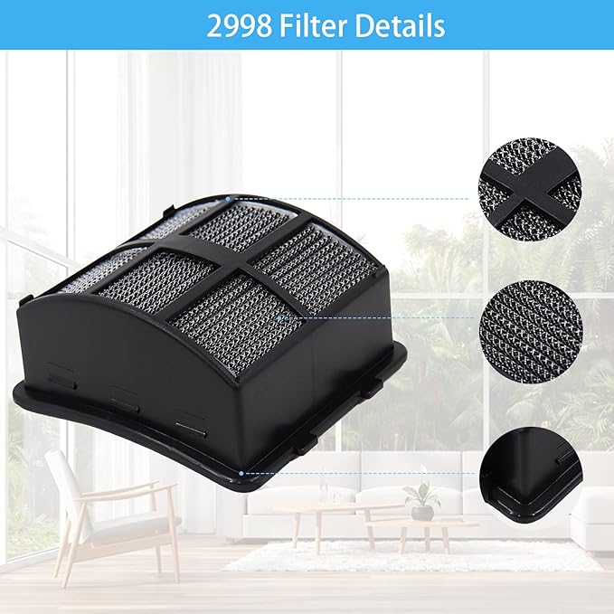2998 Replacement Filter for Bissell 2998 MultiClean Lift-Off Pet Vacuum, Compatible with Bissell 2998 31259 31269 2999 2849 3000 3057 28492 3399 2852 3125W 28524 2920 3059 Vacuum