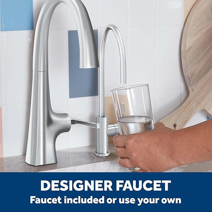 GE 5-Stage Reverse Osmosis Under Sink Water Filtration System with Faucet, Reduces 95+ Impurities including Lead, Chlorine, Arsenic, Filters FQ18PN, FQ18MN, FQ18RT, GXRV40TBN