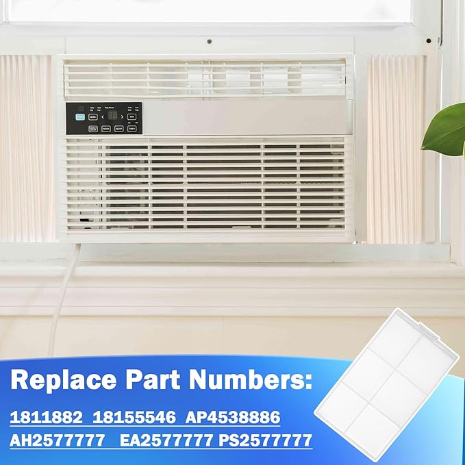 Earthtec WJ85X10173 Air Conditioner Filter Fits for GE Air Filter Replacement Parts Model 1811882 AP4538886 AH2577777 EA2577777 PS2577777 Window Room Air Conditioner
