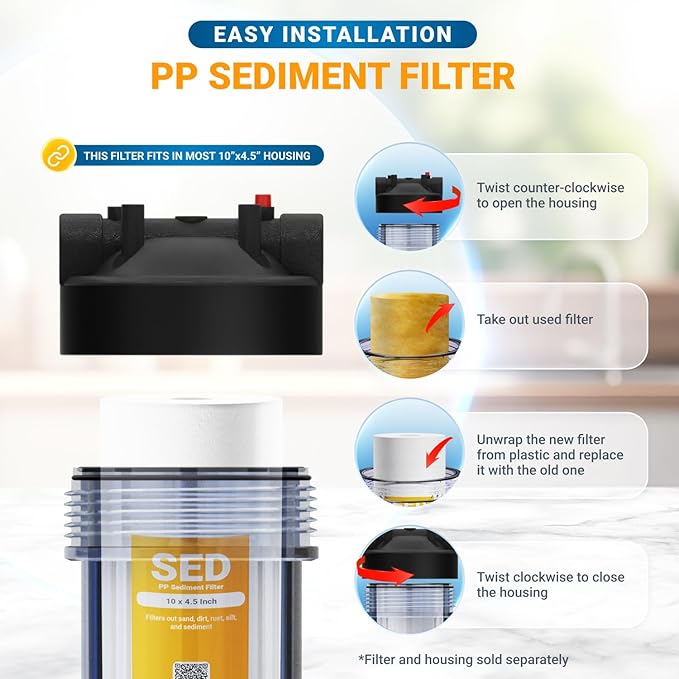 Max Water 1 Micron 10 x 4.5 inch Whole house Sediment Water Filter | Meltblown Polypropylene Well Water Filter Replacement Cartridges for DGD-5005, AP810, SDC-45-1001, GXWH30C, PP10BB (20 Pack)