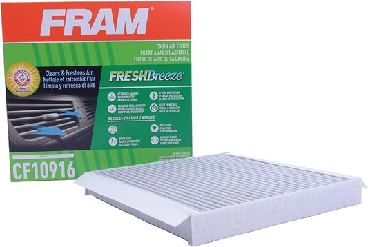 FRAM Fresh Breeze Cabin Air Filter Replacement for Car Passenger Compartment w/ Arm and Hammer Baking Soda, Easy Install, CF10916 for Select BMW Vehicles