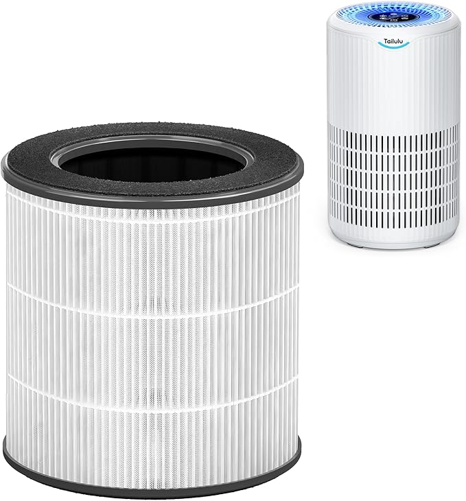Tailulu Air Purifier Replacement Filter for D09 Air Cleaner, 3-in-1 True H13 HEPA Filter, 1 Pack