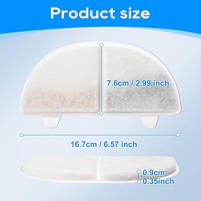 20 Pack Cat Water Fountain Filter Replacement Compatible with Homerunpet Pet Fountain Filters Replacement for Wireless Pumps Pet Fountain WF20/CF20