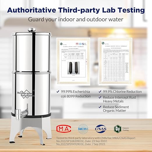 Membrane Solutions UV Countertop Gravity Water Filtration System Replacement Filter Elements - 6 Packs (U3P)