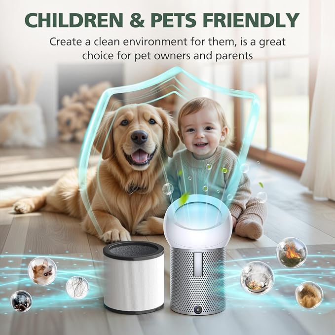 2 Pack Upgraded TP01 Filter HEPA Filter Replacement Compatible with Dyson Tower Purifier Pure Cool Link TP01, TP02, TP03, AM11, BP01 Models, Compare to Part 968126-03, Black