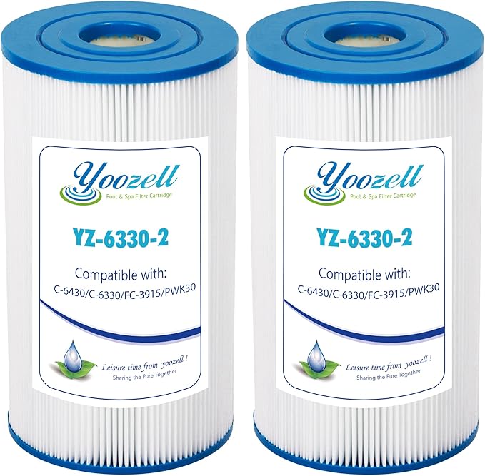 PWK30-EC Spa Filter Cartridge Replaces for C-6330,C-6430,FC-3915, CCP498, 13004, AK-5005, XLS-602, FC-3915M, Hot Springs 31489, Darlly 60307, 30 sq.ft Drop in Hot Tub Filter, 2 Pack