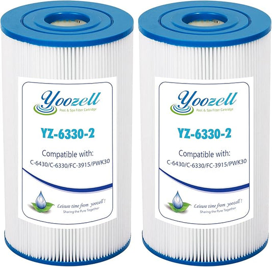 PWK30-EC Spa Filter Cartridge Replaces for C-6330,C-6430,FC-3915, CCP498, 13004, AK-5005, XLS-602, FC-3915M, Hot Springs 31489, Darlly 60307, 30 sq.ft Drop in Hot Tub Filter, 2 Pack