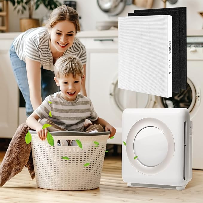 KEEPOW Hepa Filter Replacement Compatible with Coway Air Purifiers, AP-1512HH Filter Replacement Compatible with Coway Airmega AP-1512HH, Part 3304899, 1 Hepa Filters and 2 Carbon Filters (3 Pack)