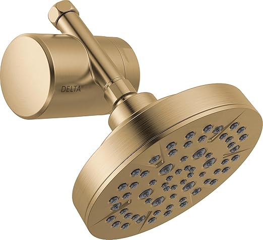 Delta Faucet 5-Setting Shower Head Gold with Clarifi Standard Shower Filter Attachment with Filter