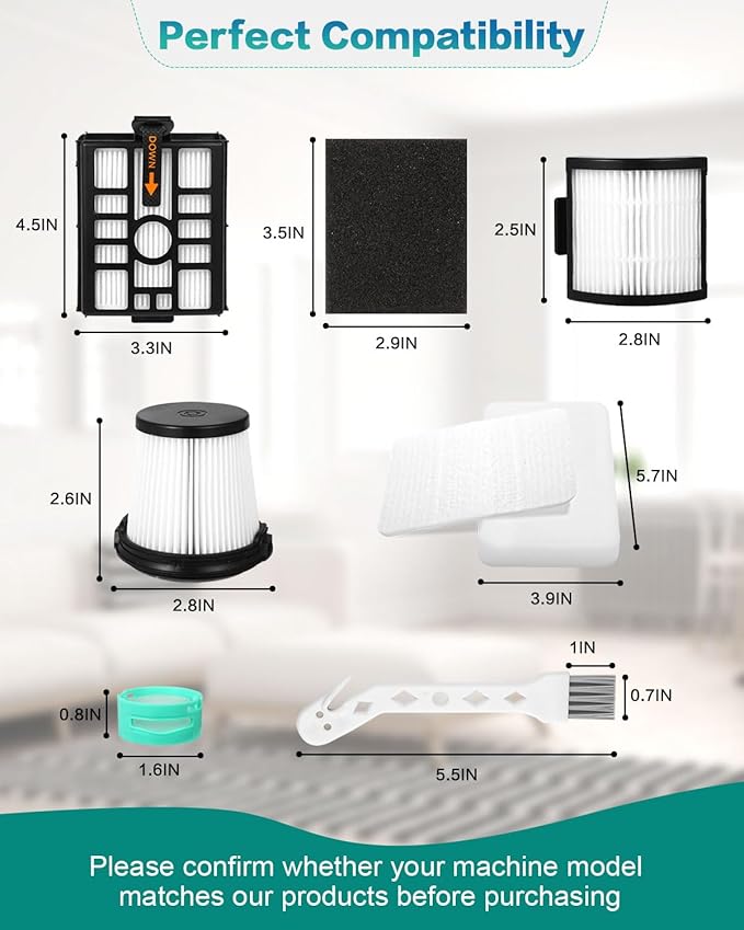 IW3511 IW3120 HEPA Filters Replacement Parts Compatible with Shark IW3511 Detect Pro Cordless Stick Vacuum Cleaner and Shark IW3120 Detect Clean Auto Empty System, IW1111, IW1120, IW3615 (1Pack)
