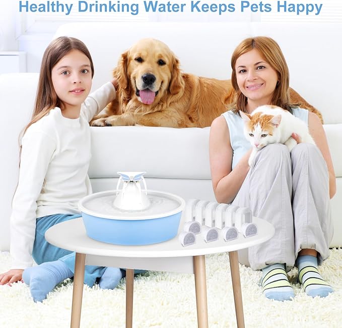 20 Pcs Cat Water Fountain Filters Replacment Compatible with PetSafe Drinkwell Fountains, 10 Replacement Carbon Filters & 10 Replacement Sponges Foam Filter Compatible with PetSafe Water Fountain